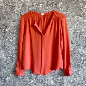 Aritzia t. babaton Silk Coral Long Sleeve Blouse